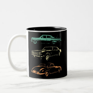 Vintage Cars - 80s & 90s Graphic Retro Two-Tone Coffee Mug