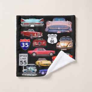 Vintage Cars Bathroom Towel Set