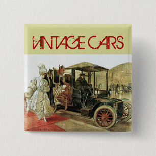VINTAGE CARS CLASSIC AUTO RESTORATION - AUTOMOTIVE 15 CM SQUARE BADGE