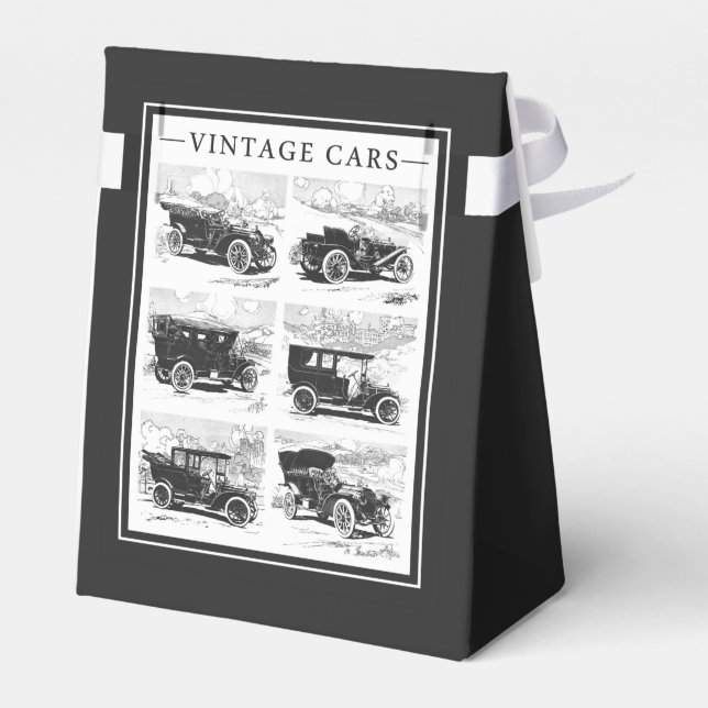 Vintage cars custom favour boxes (Back Side)