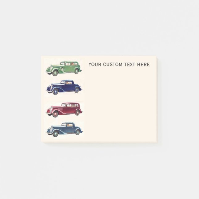 Vintage cars custom Post-It notes (Front)