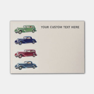 Vintage cars custom Post-It notes