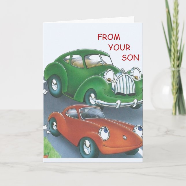 Vintage Cars Father's Day Card From Son (Front)