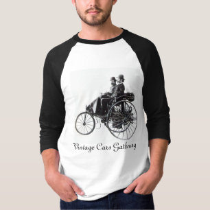 Vintage Cars Gathering , black and white T-Shirt