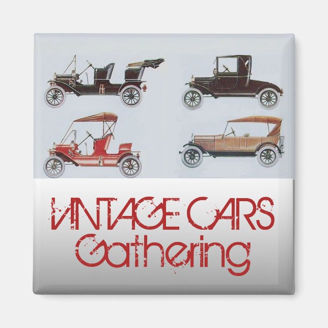 Vintage Cars Gathering Classic Auto Magnet (Front)