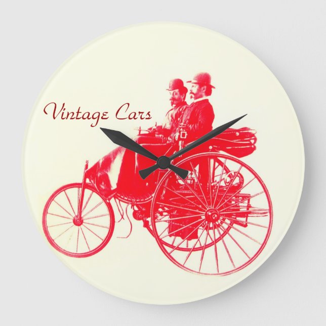 Vintage Cars Gathering Large Clock (Front)