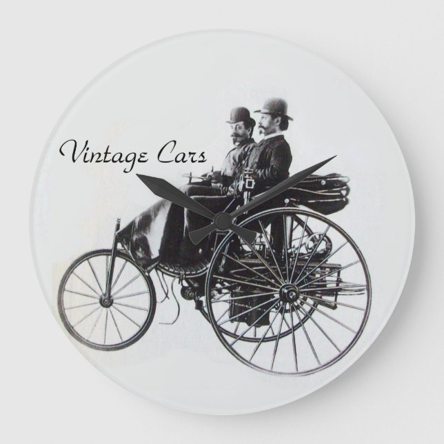 Vintage Cars Gathering Large Clock (Front)