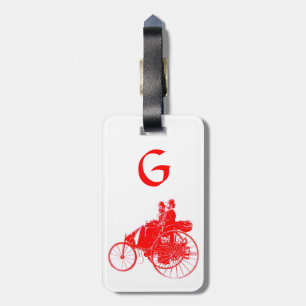 Vintage Cars Gathering Monogram Luggage Tag