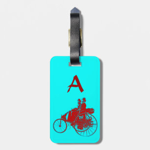 Vintage Cars Gathering Monogram Luggage Tag