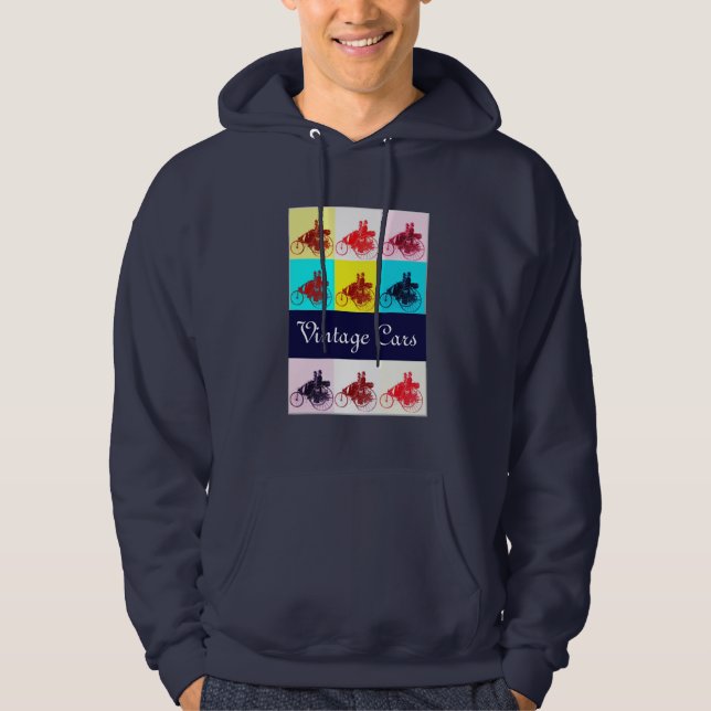 Vintage Cars Gathering Pop Art Hoodie (Front)
