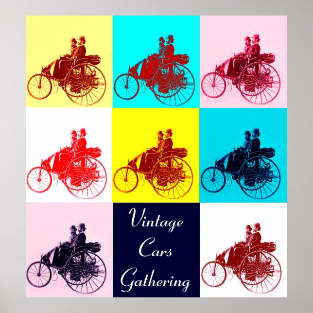 ViNTAGE CARS GATHERING POP ART Poster (Front)