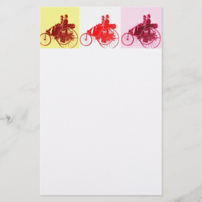 ViNTAGE CARS GATHERING POP ART Stationery (Front)