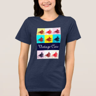 Vintage Cars Gathering Pop Art Tri-Blend Shirt