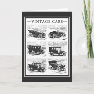 Vintage cars greeting card