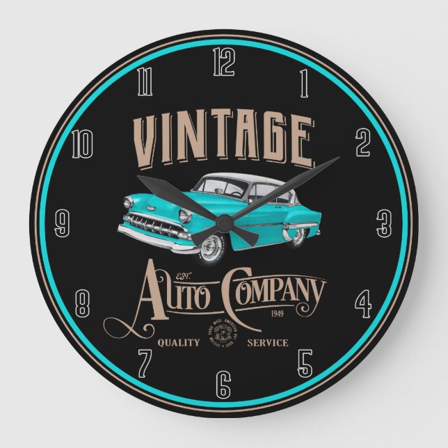 Vintage Cars Large Clock (Front)