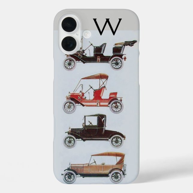 VINTAGE CARS  MONOGRAM Case-Mate iPhone CASE (Back)