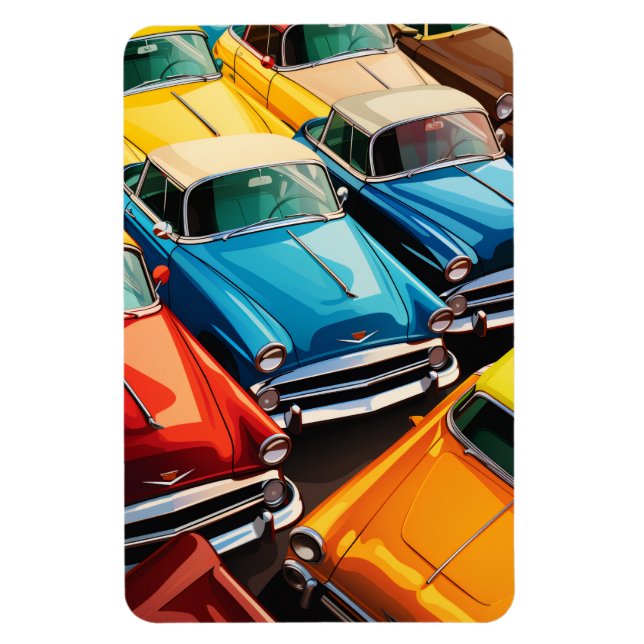 Vintage Cars Pattern Magnet (Vertical)
