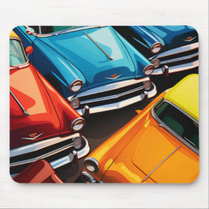 Vintage Cars Pattern Mouse Mat