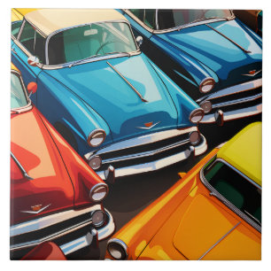 Vintage Cars Pattern Tile