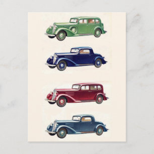 Vintage cars postcard