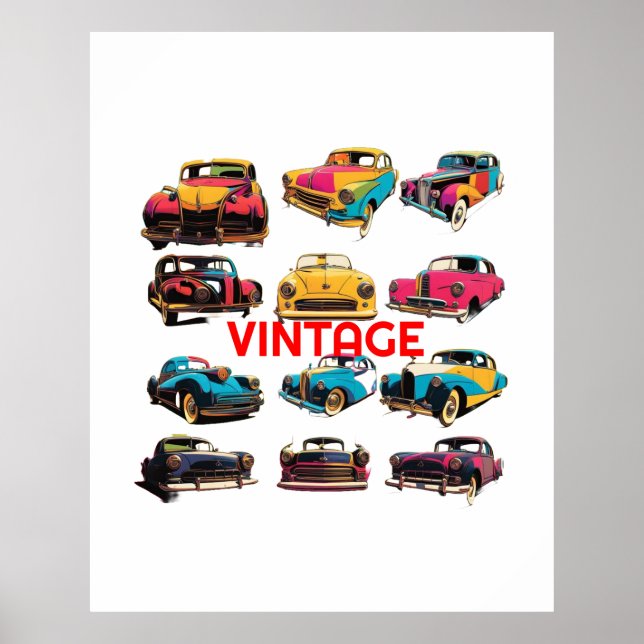 VIntage Cars Poster (Front)