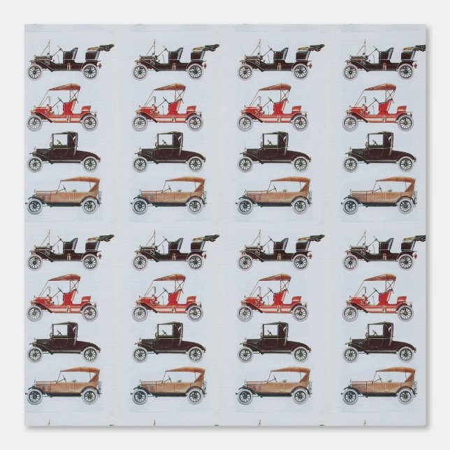 VINTAGE CARS red white grey black Wallpaper (Front)