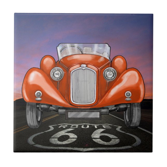 Vintage Cars - Route 66 - SRF Tile (Front)