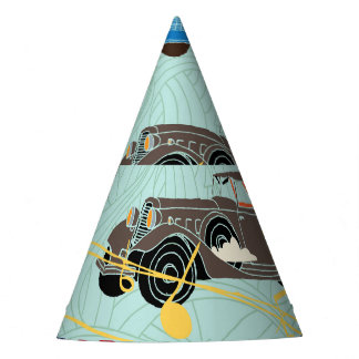 Vintage Cars: Sky Clouds Pattern Party Hat