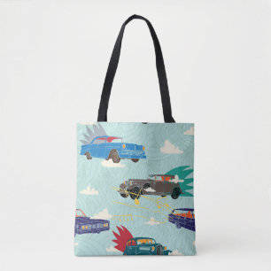 Vintage Cars: Sky Clouds Pattern Tote Bag