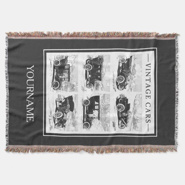 Vintage cars throw blanket (Front)