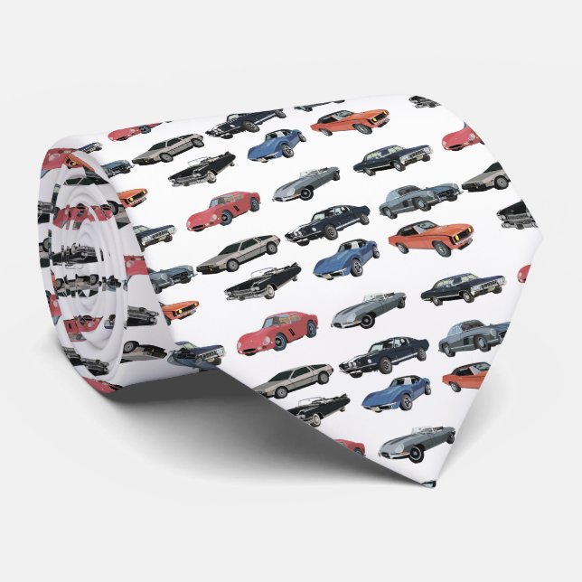 Vintage Cars Tie (Rolled)