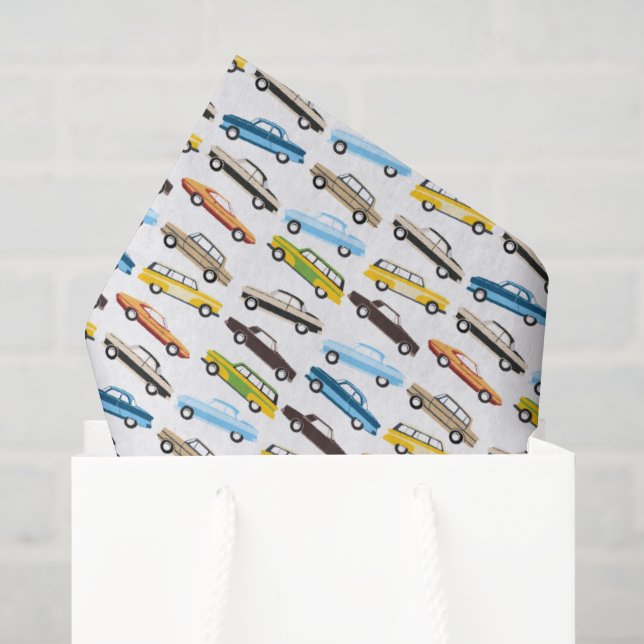 Vintage Cars Tissue Paper  (Gift Bag)