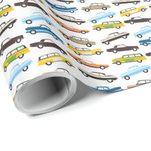 Vintage Cars Wrapping Paper