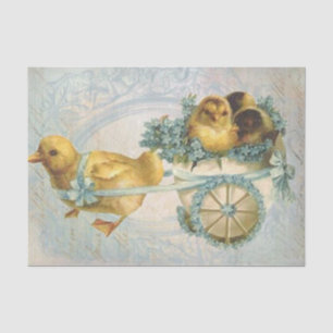 Vintage Cart full of Easter Chicks Tissue Paper