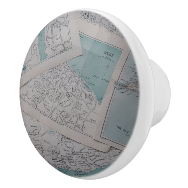 Vintage Cartographer's Dream Ceramic Knob (Right)