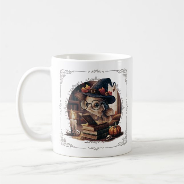 Vintage Cartoon Aquarium Fish: Gothic, Halloween Coffee Mug (Left)