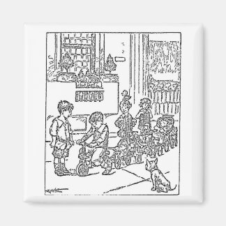 Vintage Cartoon Little Boys Magnet