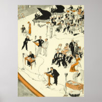Vintage Cartoon Radio Program Musicians Funny