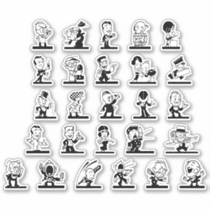 Vintage cartoon retro black and white comics