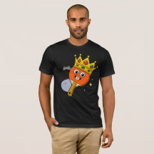 Vintage Cartoon Table Tennis Paddle Black T-Shirt