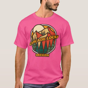 Vintage Cascade Locks Oregon Mountain Hiking Souve T-Shirt