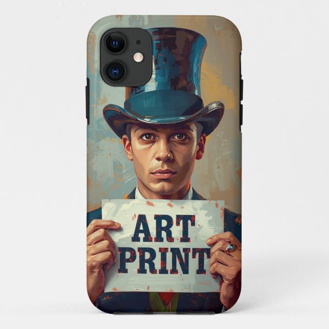 Vintage Cash Print Gentleman Mobile Case (Back)