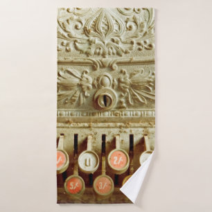 Vintage cash register,  covered in dust and cobweb bath towel