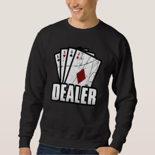 Vintage Casino Dealer Croupier Poker Dealer Sweatshirt