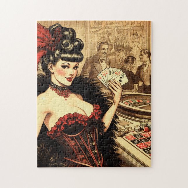 Vintage Casino Girl Jigsaw Puzzle (Vertical)