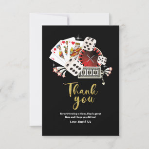 vintage casino, poker, adult, thank you card