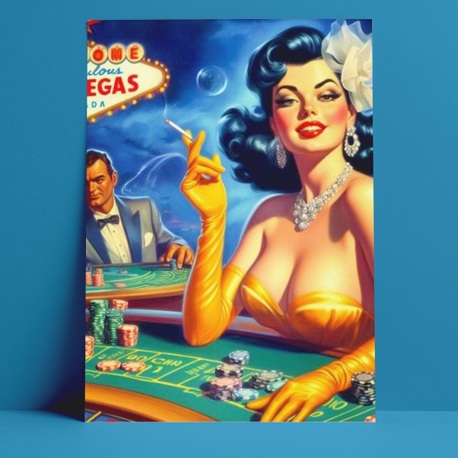 Vintage Casino Woman Postcard (Creator Uploaded)