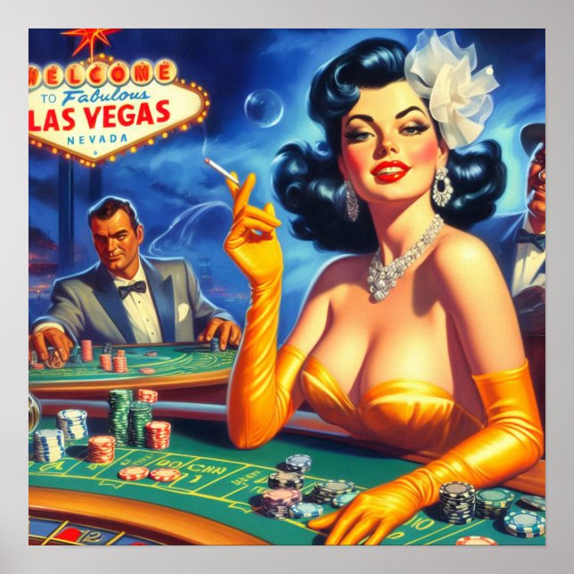 Vintage Casino Woman Poster (Front)