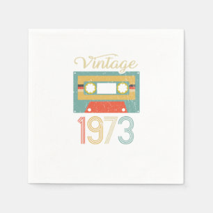 Vintage Cassette 1973 49th Birthday 49 Years Gift Napkin