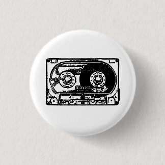 Vintage cassette 3 cm round badge